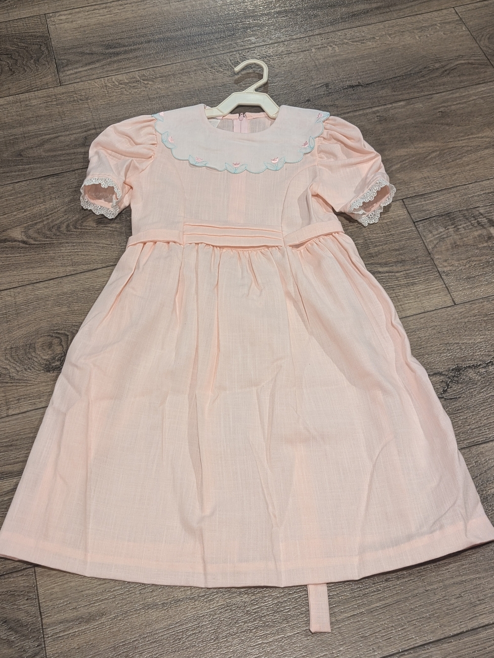 Classic Pink Girls' Dress with Peter Pan Collar